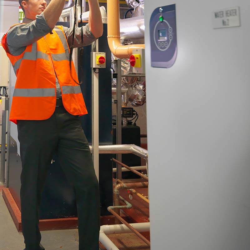 worker in boiler room