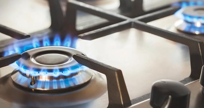 natural gas burner on stove