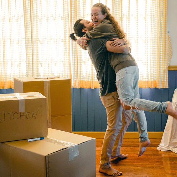 renters unpacking in a new place