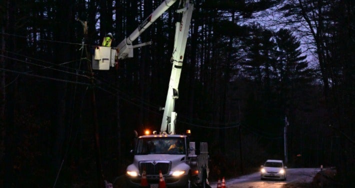 Bucket truck night