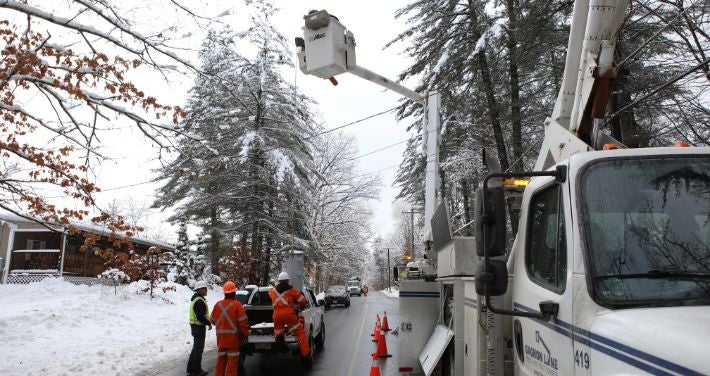 Gagnon line crews working with transformer