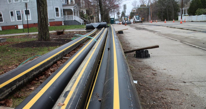 gas pipes in construction zone