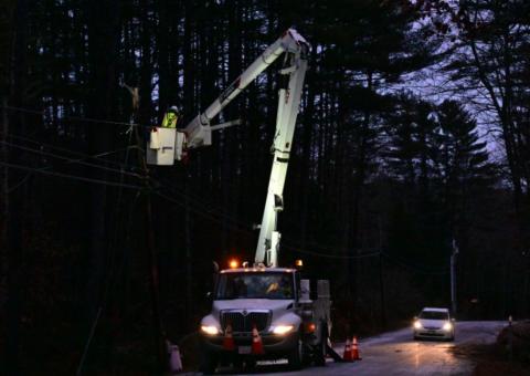 Bucket truck night